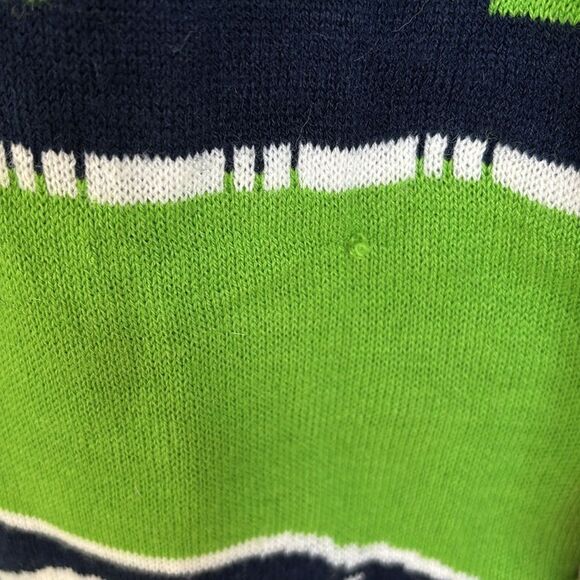 Seattle Seahawks NFL Team Apparel Christmas Sweater Lime Green Blue Size Large - Picture 6 of 11